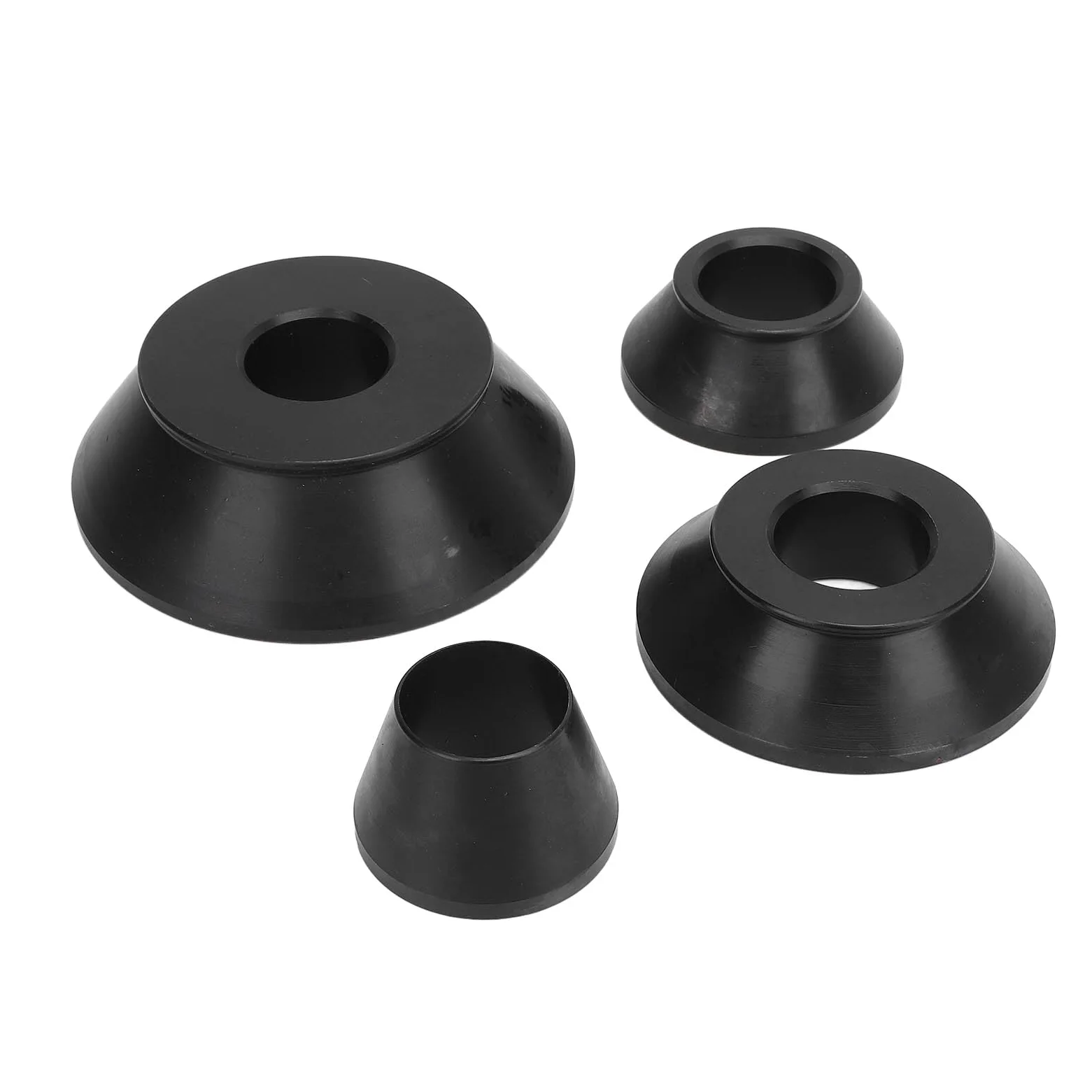 Juego de Conos Equilibradores de Neumáticos Duraderos y Versátiles para Eje de 38mm SUV Camión Caravana Metal Negro 4 Unidades