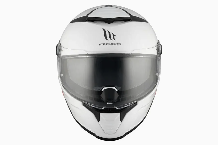 Casco MT Thunder 4 SV – Casco Moto Integral con Visor Solar Full Vision, Pantalla Antivaho Compatible con Pinlock, Interior Lavable y Calota HIRP | Homologado ECE 22.06 & Dot Blanco Brillo Talla M