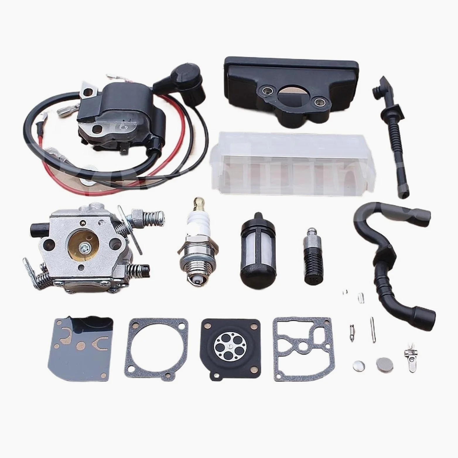 Bobina de Encendido del carburador y Filtro de Aire for Motosierra 021, 023, 025, MS250, MS210, MS230, Kit de reparación de carburador 1123, 120 y 1651