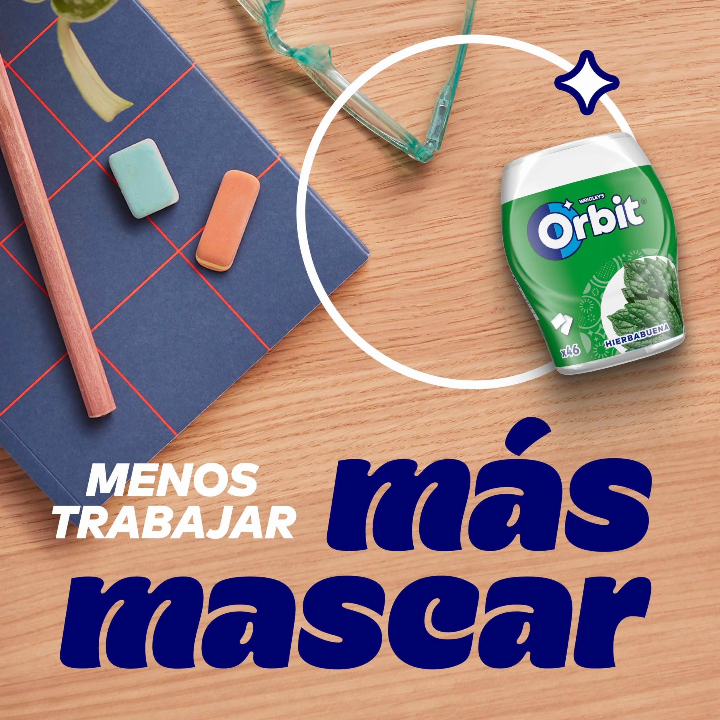 Orbit Bote Chicles Sin Azúcar Hierbabuena Fresco Intenso Larga Duración Gragea 6 x 46