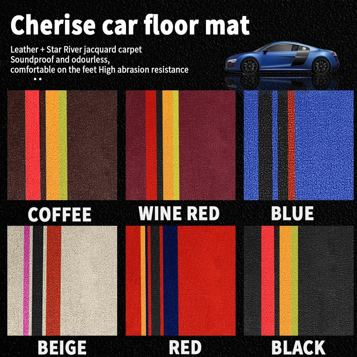 Cobear Alfombrillas de Coche Personalizadas para el 98% de los Modelos, alfombras de Cuero sintético de Doble Capa, Protectores Antideslizantes y Resistentes a Todo Tipo de climas Negro