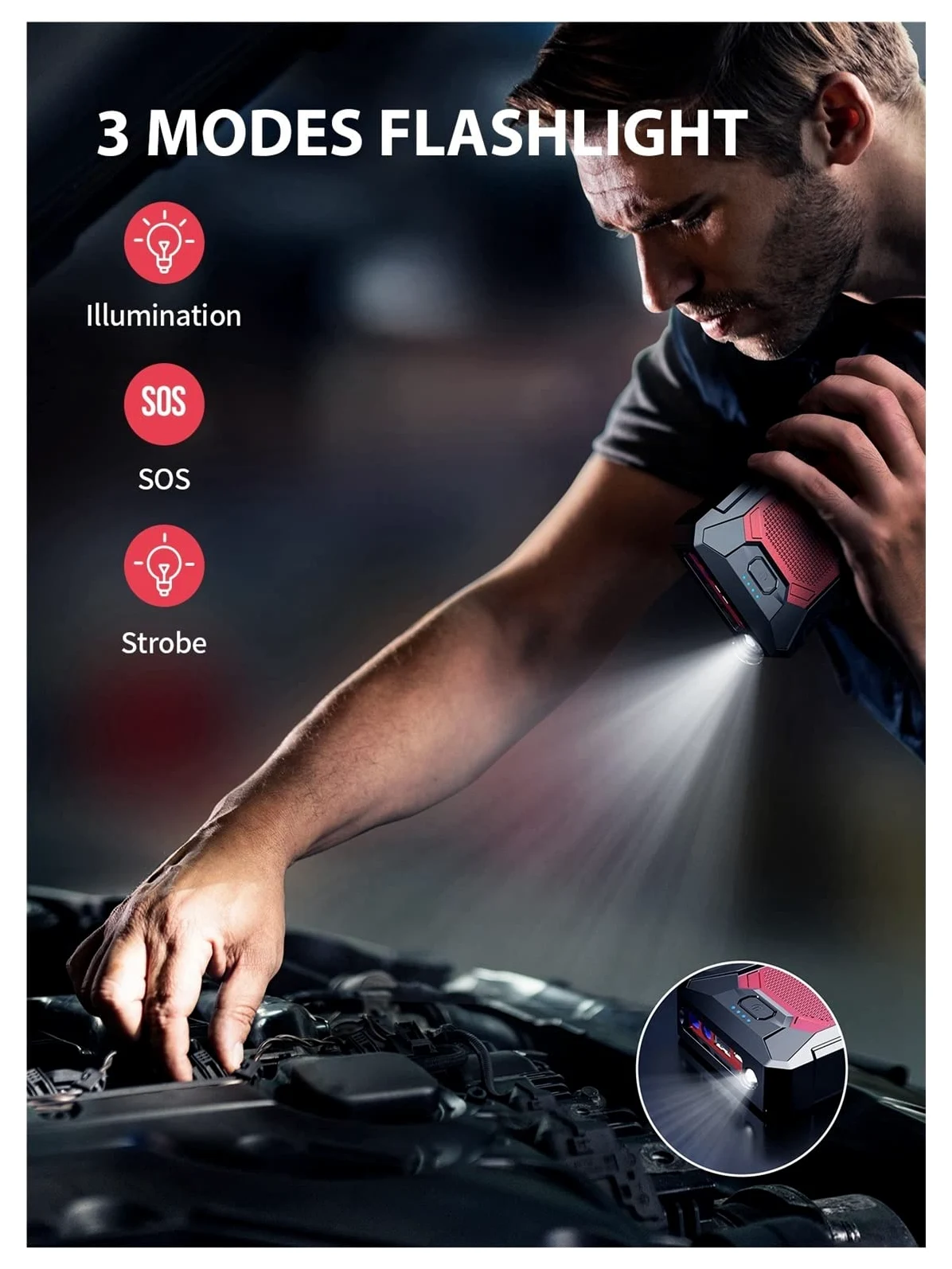 Cargador de Goteo Inteligente Coche 1000A 12000mAh Banco de energía portátil Mini Cargador de batería automático Impermeable Accesorios de Coche de batería Externa