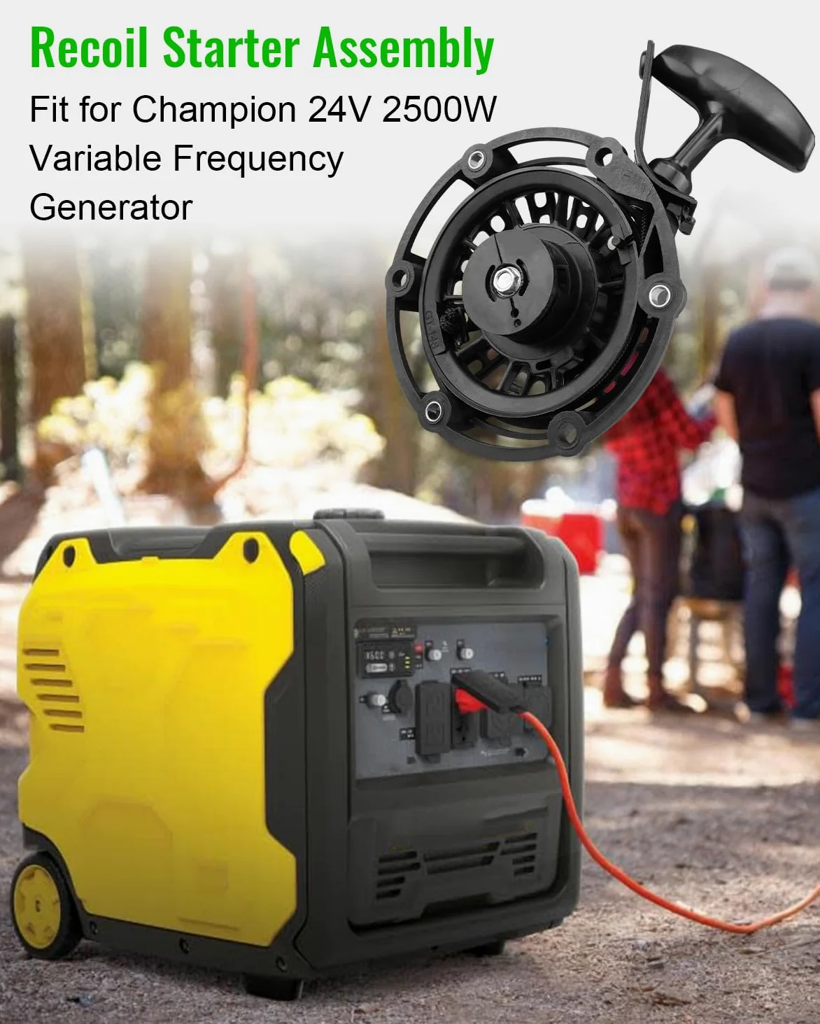 Conjunto de arranque de retroceso para generador de frecuencia variable Champion de 24 V 2500 W, apto para Ryobi 636996002 RYi2300BTA RYi2300 RYi2300BT Reemplaza 100075051-0001