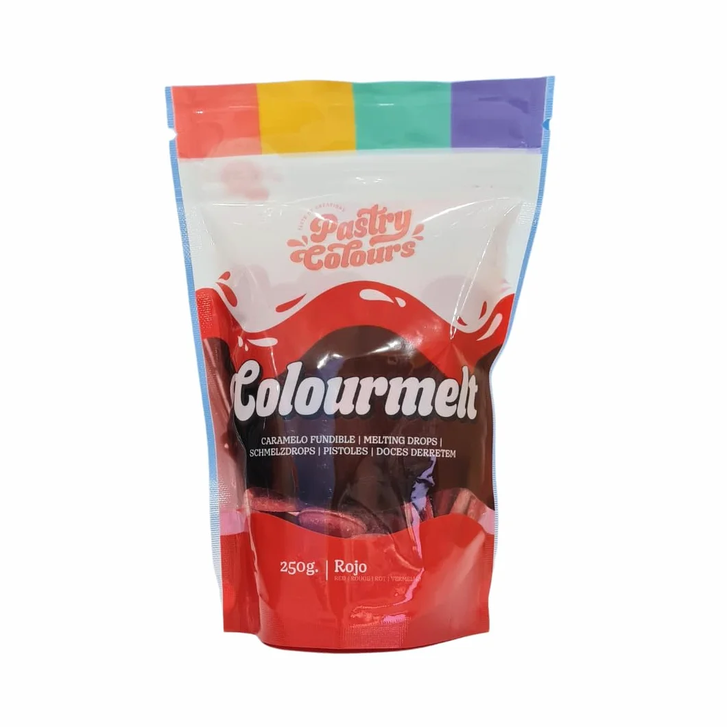 Melts Rojos Chocolate para Fundir Cobertura para Pasteles 250g
