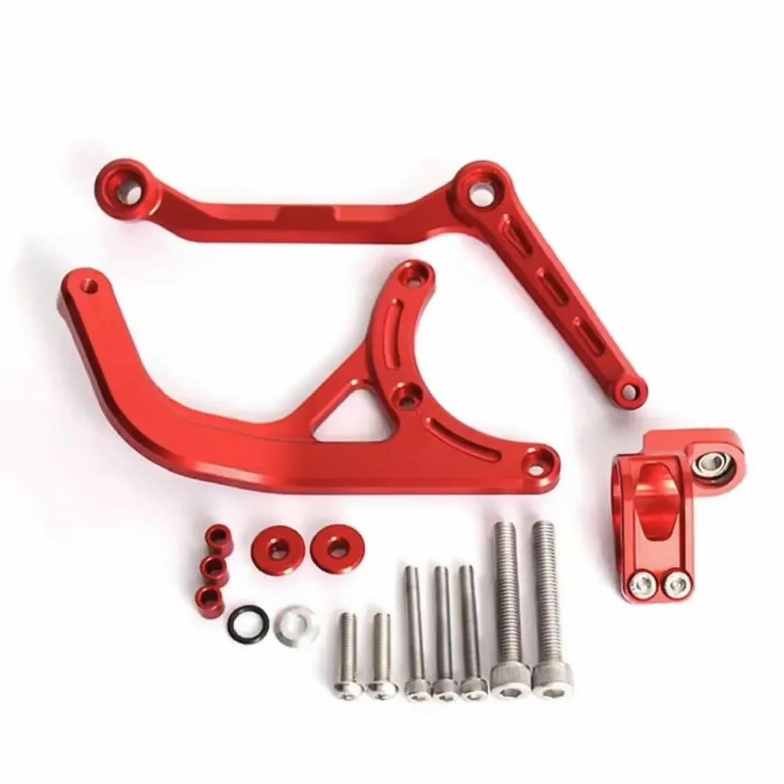 Pieza de Motocicleta Kit De Soporte para Ducati Multistrada V4 RS 2024 Amortiguador Estabilizador Dirección(Silver)