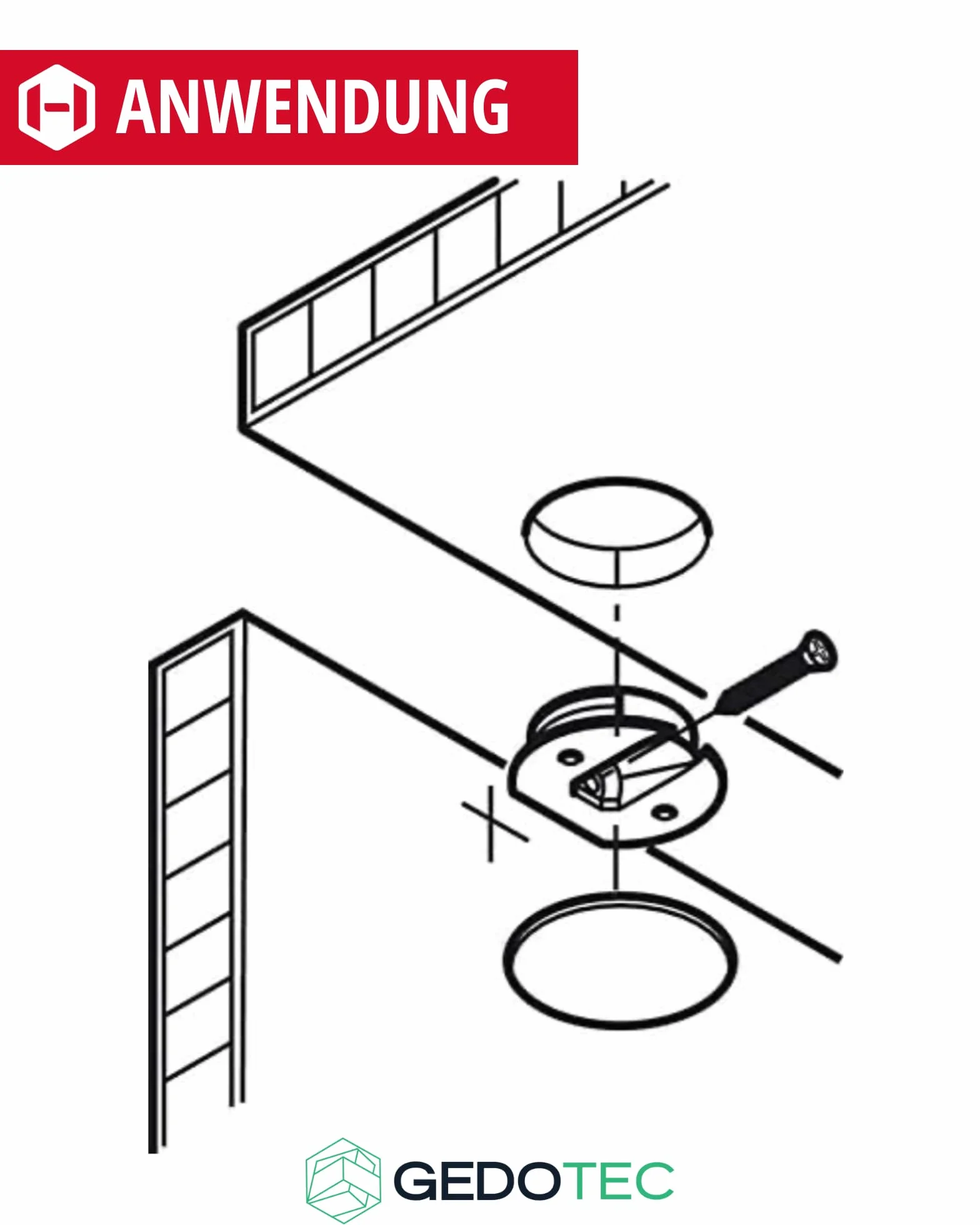Gedotec Conector de cuerpo para caravanas, conector para atornillar y prensar para conexiones de muebles ligeras, diámetro de 26 mm, plástico blanco, juego de 25 unidades