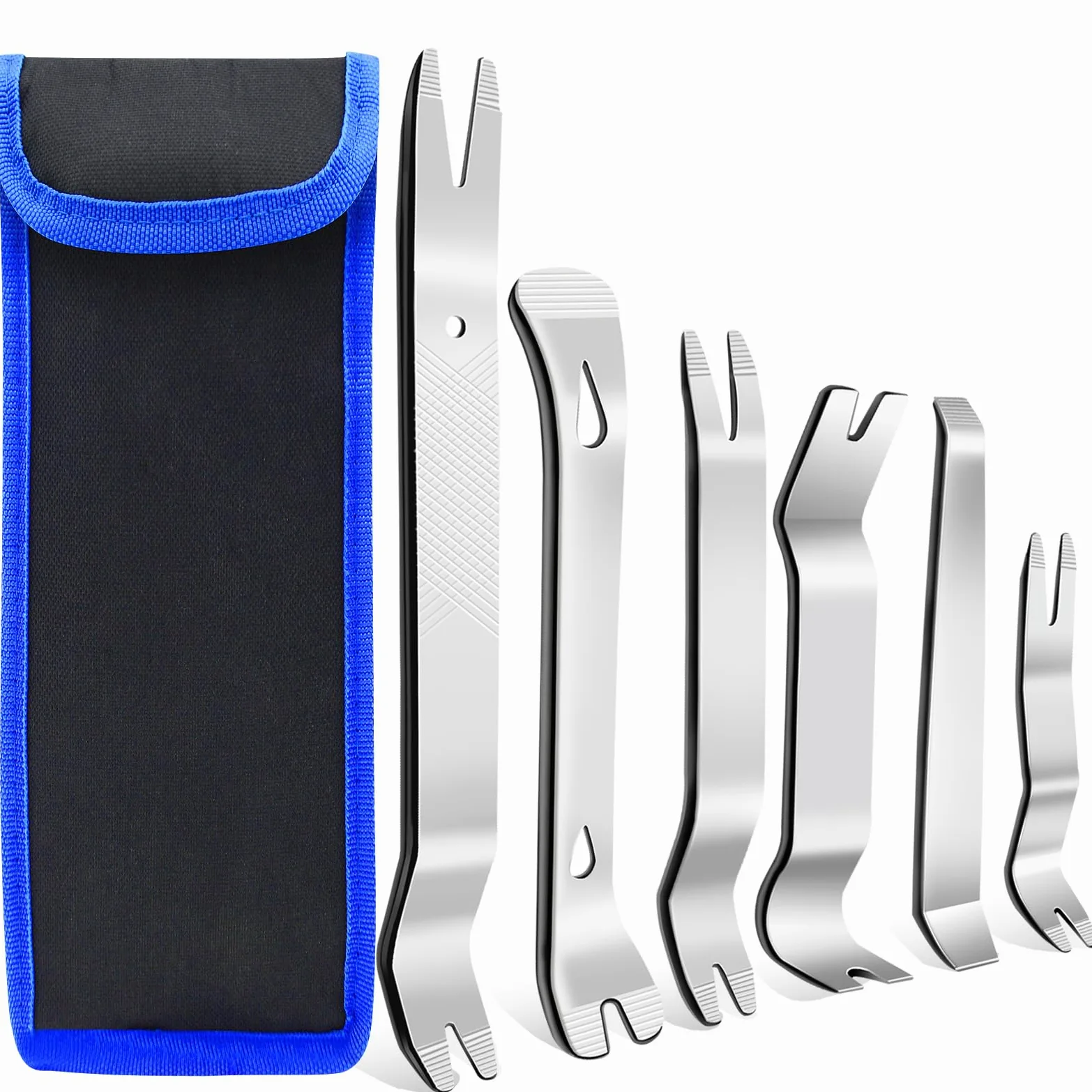 AXELECT 6PCS Trim Removal Tool ,Metal Pry Tool Auto Trim Tools Car Interior Audio Installation Fastener Remover Car Panel Removal Tool
