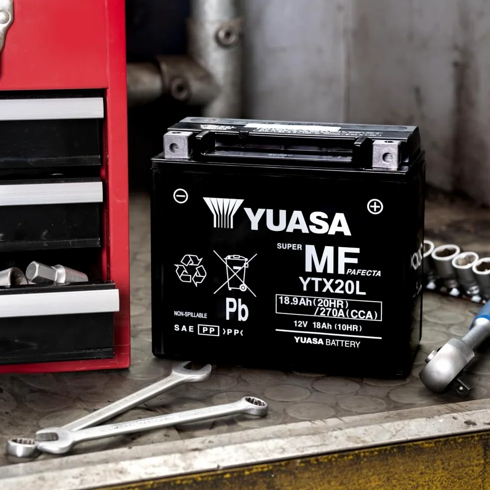 Yuasa YTX20L 12V 270 CCA Batería AGM VRLA para moto libre de mantenimiento