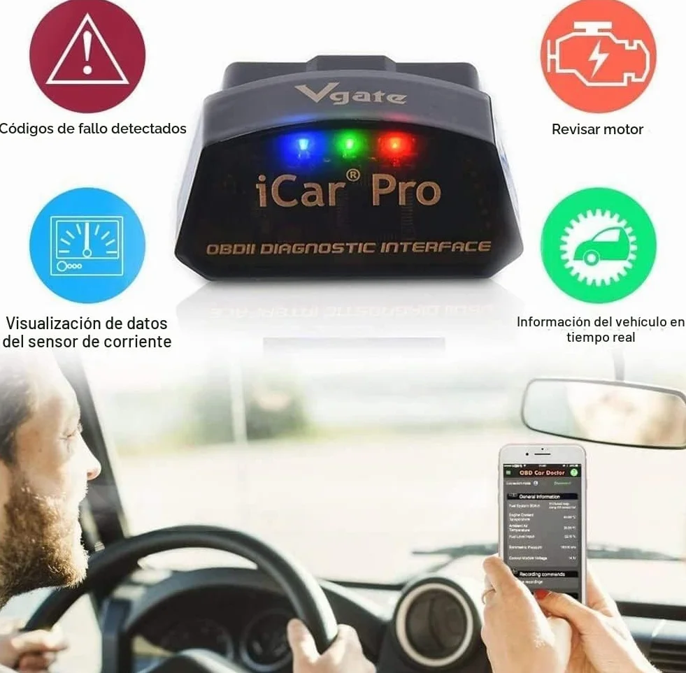 Vgate BLE 4.0 - Herramienta de Diagnóstico de Coche para iOS i-Phone iPad/Android