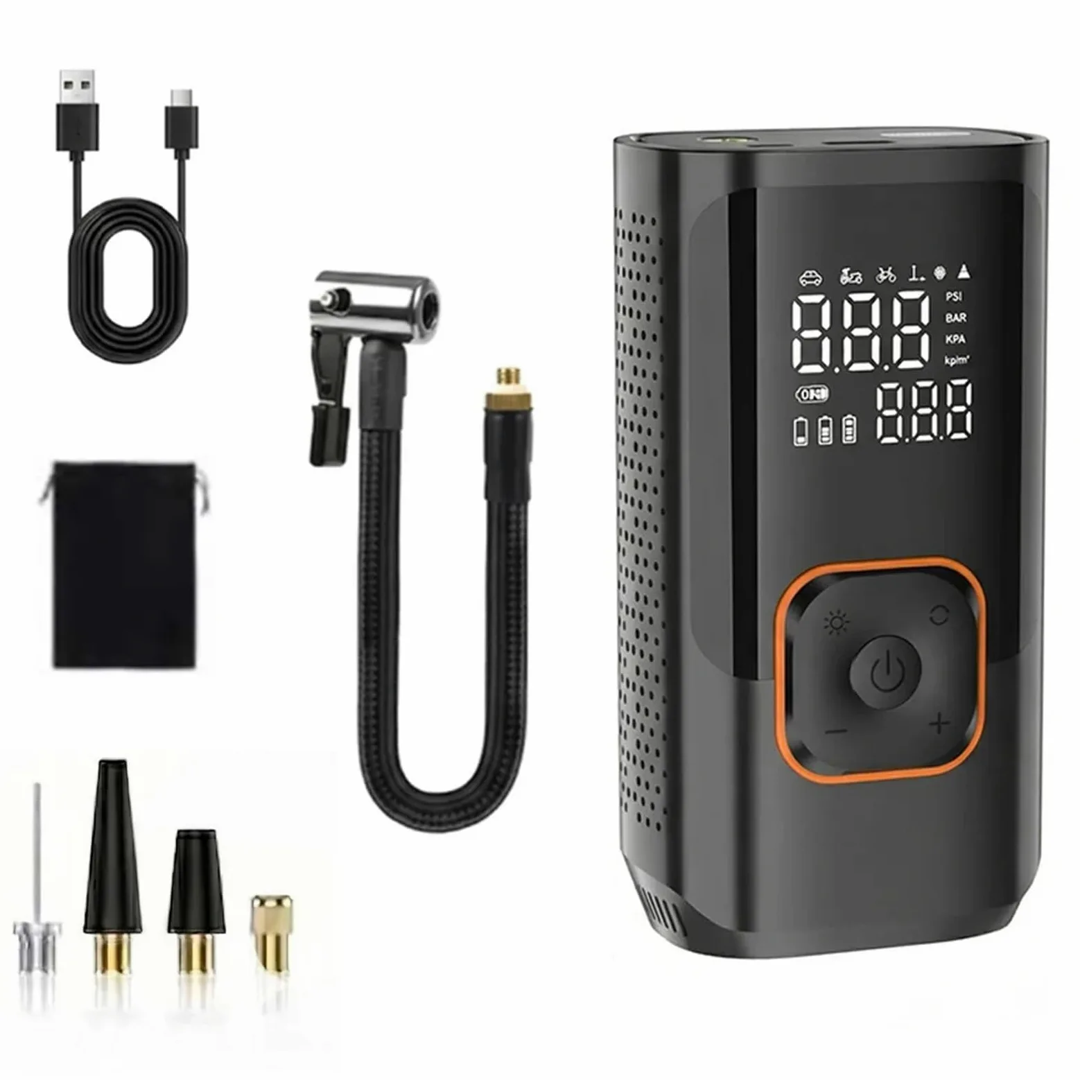 Inflador Ruedas Coche Inflador de neumáticos portátil, compresor de Aire, Bomba de Aire inalámbrica de 150PSI con manómetro Digital y luz LED Compresores de Aire portátiles