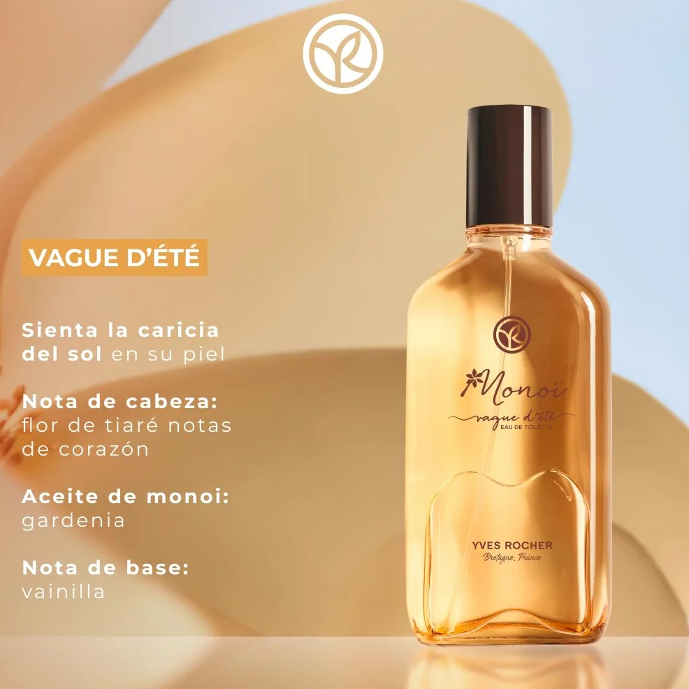 Yves Rocher Eau de Toilette VAGUE D'ÉTÉ Fragancia Exótica de Verano Aroma Fresco Perfumes de Mujer 100 ml