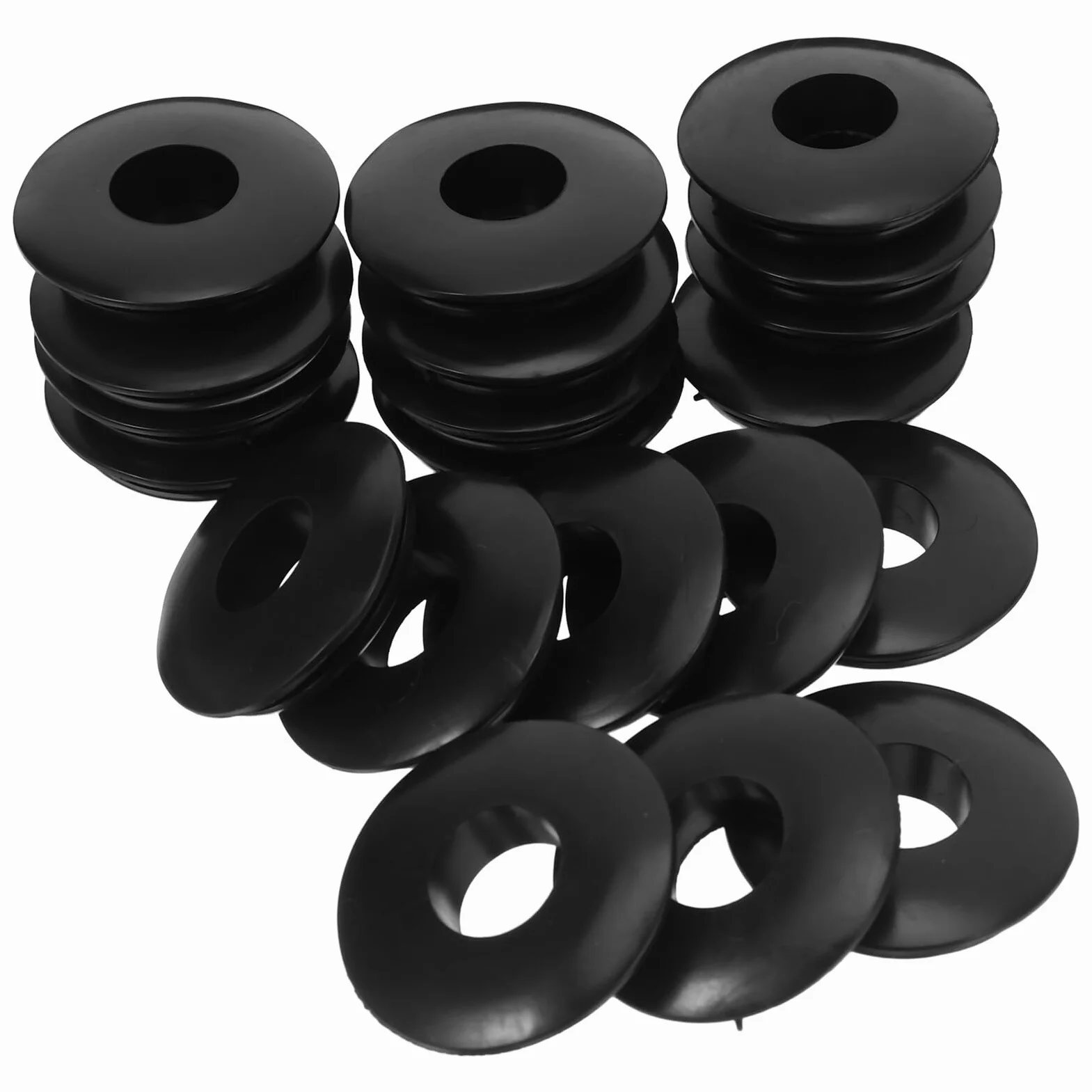 Gatuida Kit de 20 Arandelas de Goma Negras para Juntas de Freno de Aire, Elasticidad y Diseño para Mantenimiento Diario de Sellos en Semirremolques