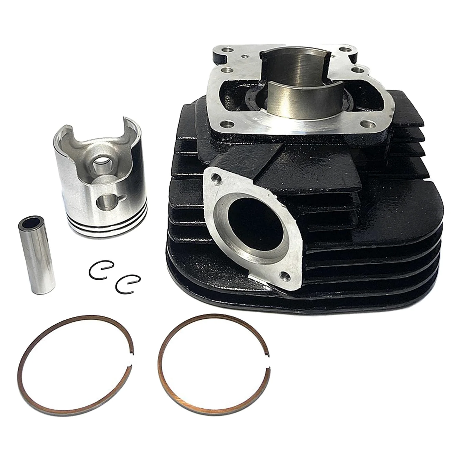 Milageto Kit Cilindro Pistón para TS125 Dos Aros Pistón Juego Juntas Pasador Aleación de Aluminio Componentes Motor Recambio Directo Adecuado para