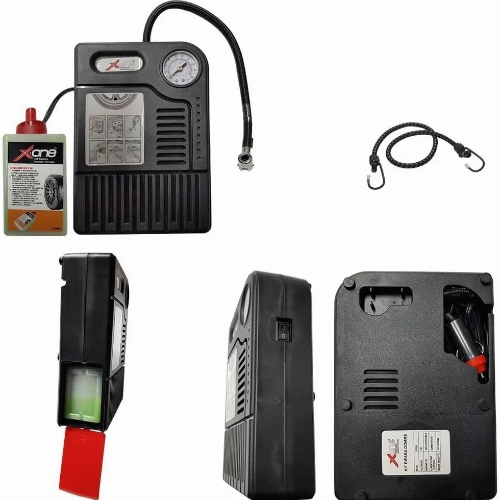 Kit de reparación de pinchazos para inflar y reparar neumáticos para coche, moto, scooter, bicicleta, quad, emergencia en carretera, con 1 bote de 280 ml