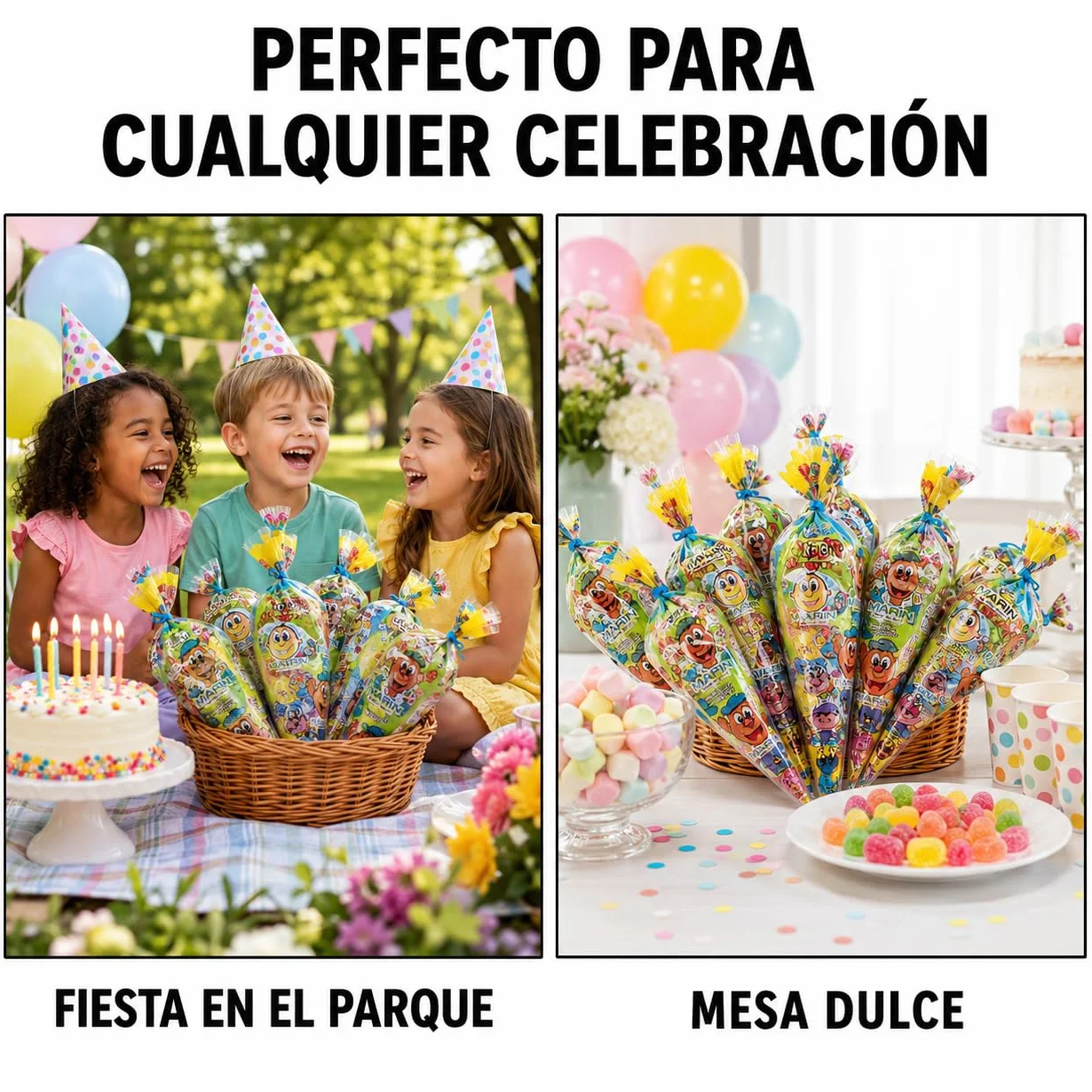 Bolsas Chuches Cumpleaños Gominolas Infantiles Surtidas Sin Gluten Fiesta Niños Regalo Piñata