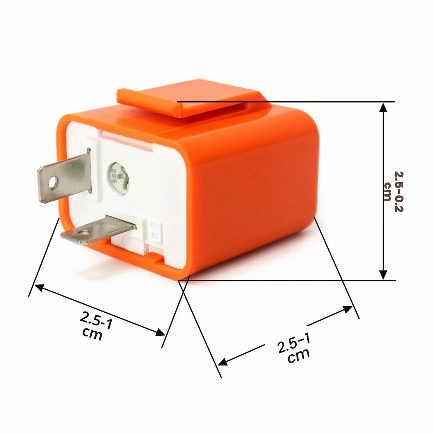 QWORK 2 Pin 12V Universal Relé Intermitentes, Relé LED Ajustable de Moto, Naranja, 2 Piezas