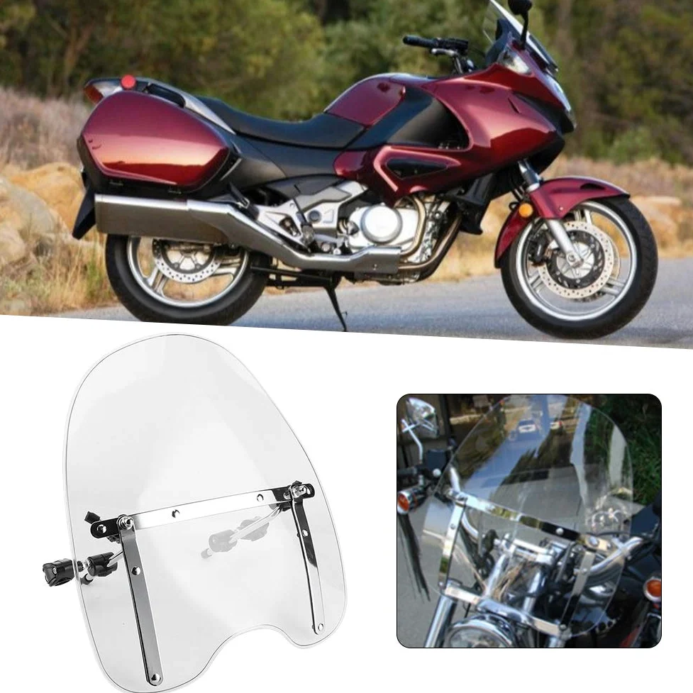 Deflector De Viento Para Motocicleta, Accesorio Para Montar En Manillar De 22-25 Mm, Parabrisas De Motocicleta Transparente