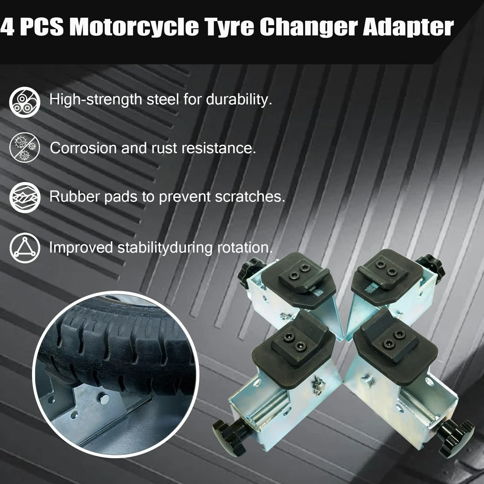 Adaptador para neumáticos de moto, 4 piezas