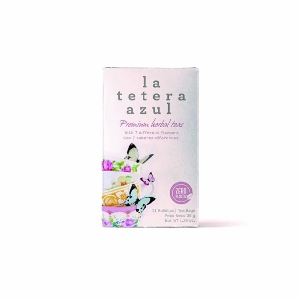 Surtido De Infusiones Set Té Verde, Rojo, Hibisco, Rooibos, Jengibre, Limón, Frutos Del Bosque, Chai Latte y Menta 21 Bolsitas