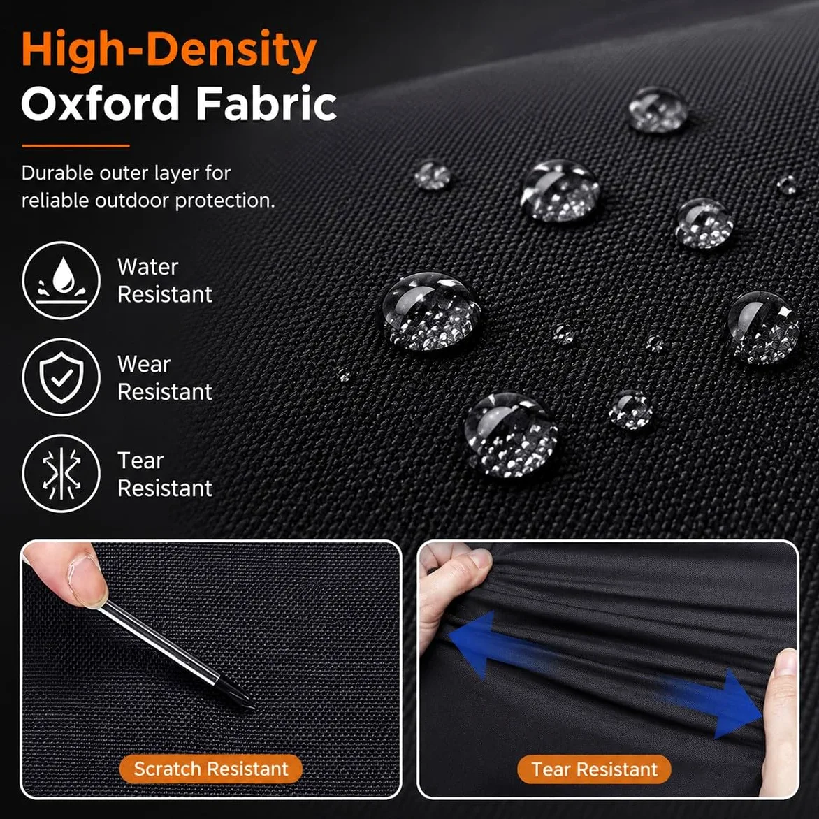 Funda Moto Impermeable Exterior Todas Las Estaciones, Cubierta de Moto Oxford con Orificio Antirrobo, Hebilla Cortaviento, Ventilación, Tiras Reflectantes y Bolsa