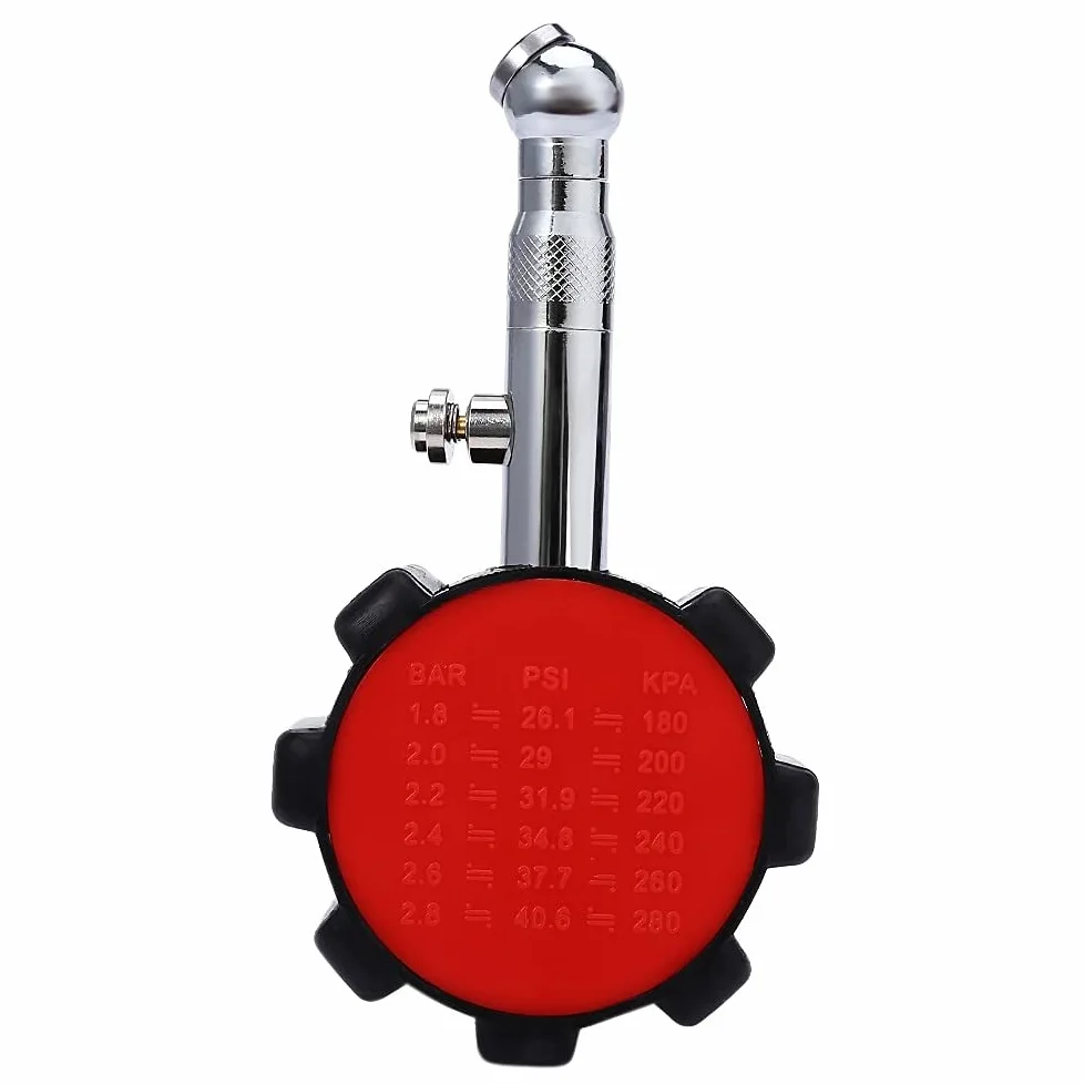 HMTE Manómetro de presión de neumáticos de Alta precisión, Color Negro, 100 PSI, Compatible con manómetro de presión de Aire de Coche preciso, Compatible con Coches, Camiones y Motocicletas