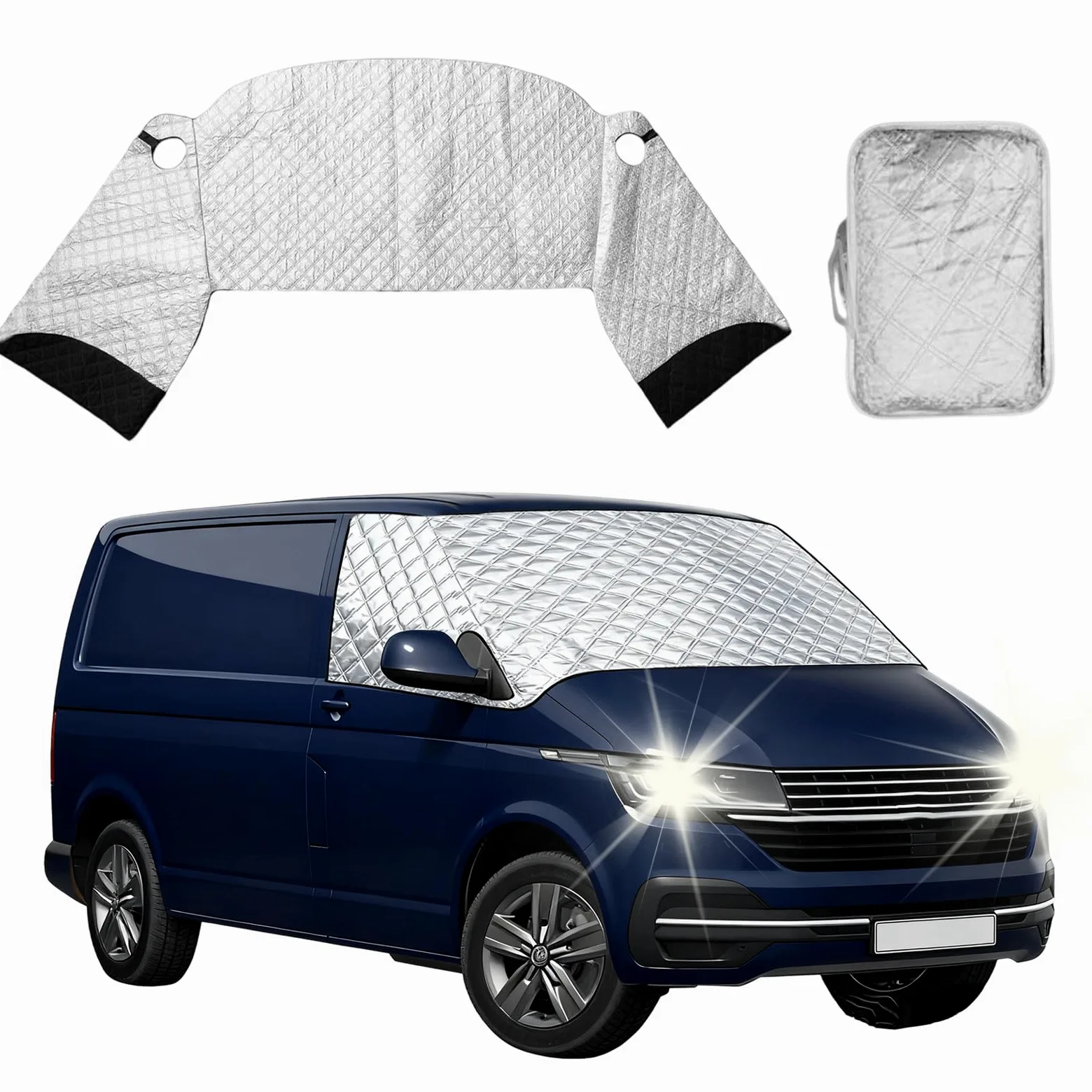 Protector de parabrisas para VW T6, cubierta exterior con algodón interior, cubierta frontal para bebé, protección contra el escarcha, anti-sol, termo-alfombras, protector solar