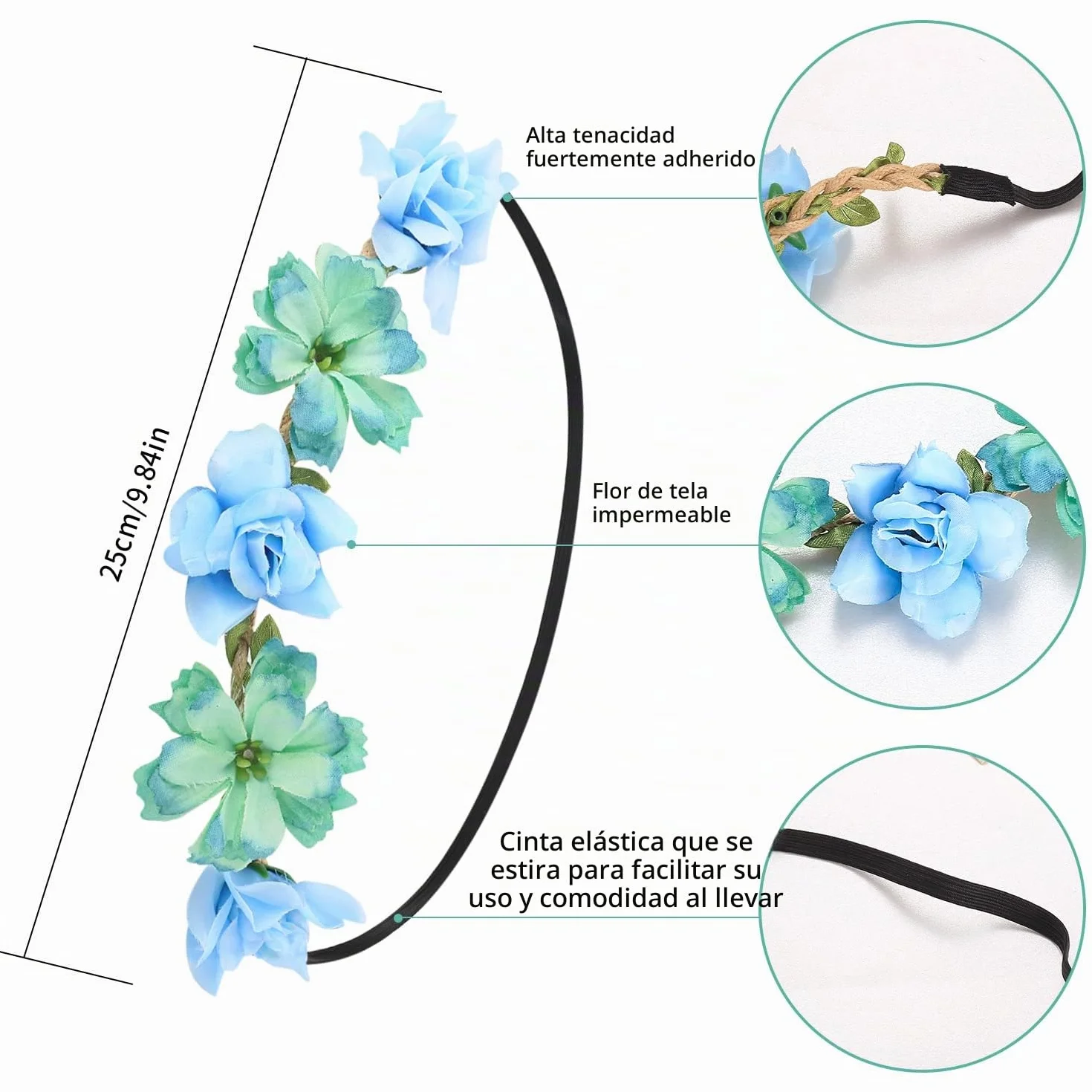 Coronas de flor para el pelo diademas florales guirnaldas para mujer niñas fiestas