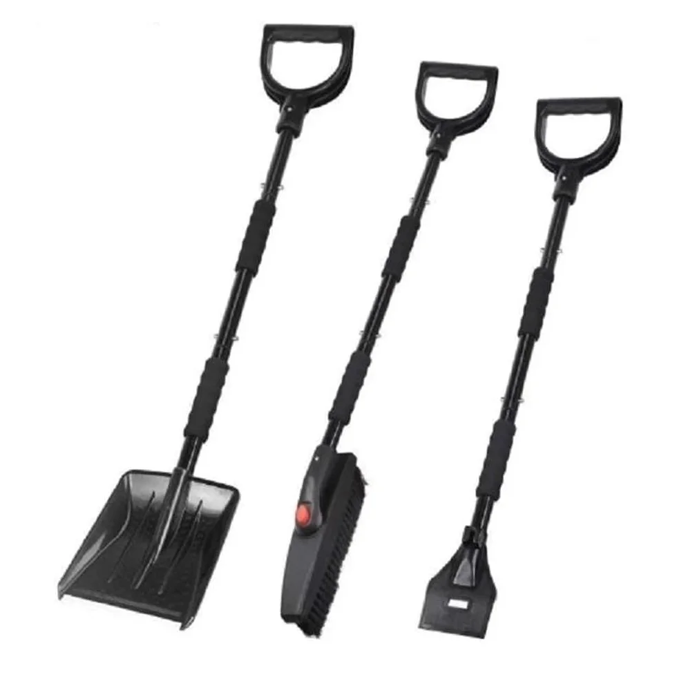 Rascador de hielo para coche Kit De Pala De Nieve 3-en-1 Con Rascador De Hielo Pala Plegable Para Quitar La Nieve Para Coche Camping Nieve Al Aire Libre Herramientas Retráctiles Rascadores de hielo pa