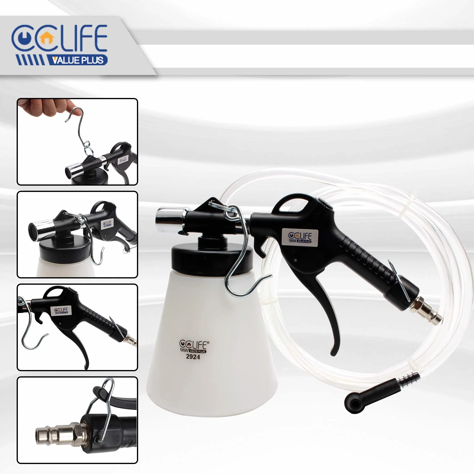 CCLIFE 0,75L Purgador Frenos Coche Aire Comprimido, con 1L Dispensador
