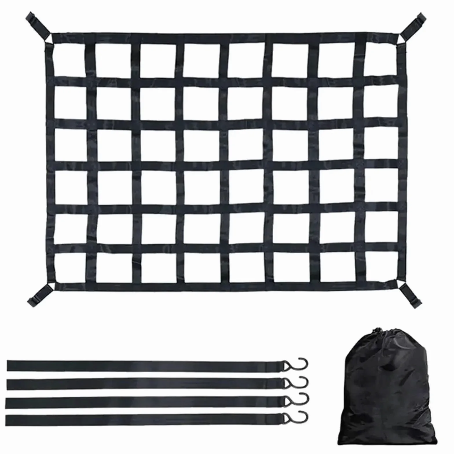 Red Maletero de Coche Heavy Duty Roof Rack Cargo Net Webbing Truck Pickup and Safetyweb Control For Car Modification Parts | M