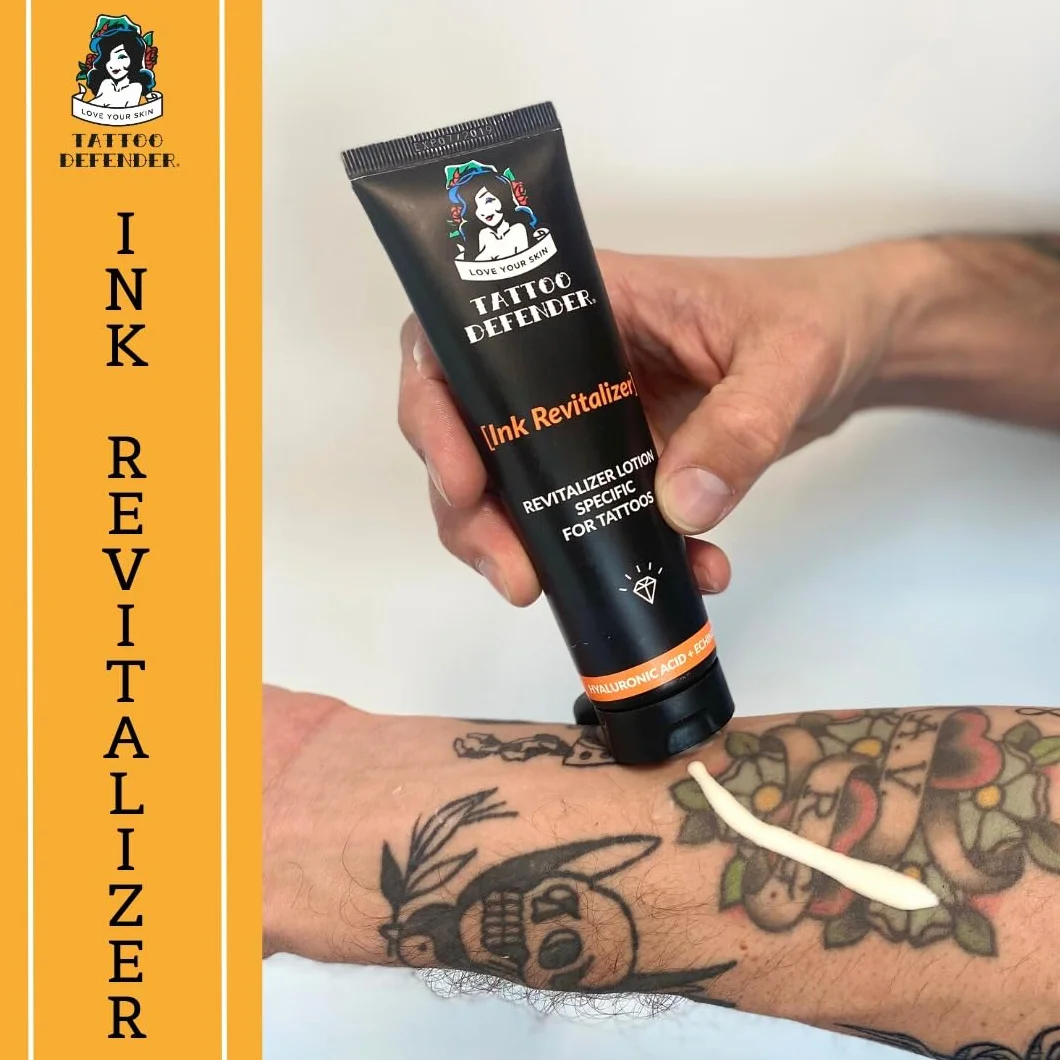 Tattoo Defender Ink Revitalizer 100 ml Crema Mantenimiento Tatuajes Refresca Colores Negro