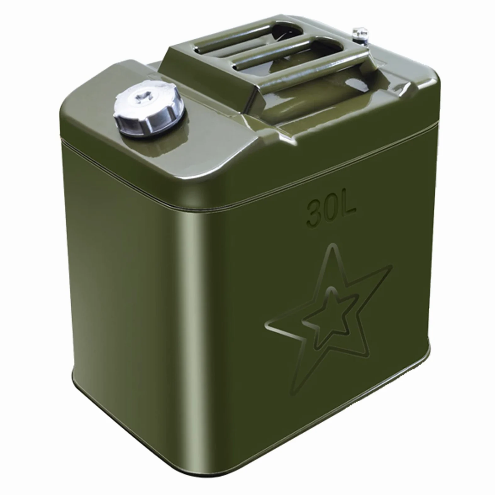 Bidón de Gasolina metálico,garrafa Gasolina Recipientes con asa para Coche,depósito de Combustible de Repuesto Vertical Grueso móvil de anticorrosión,Verde Oliva,10L,20L-60L