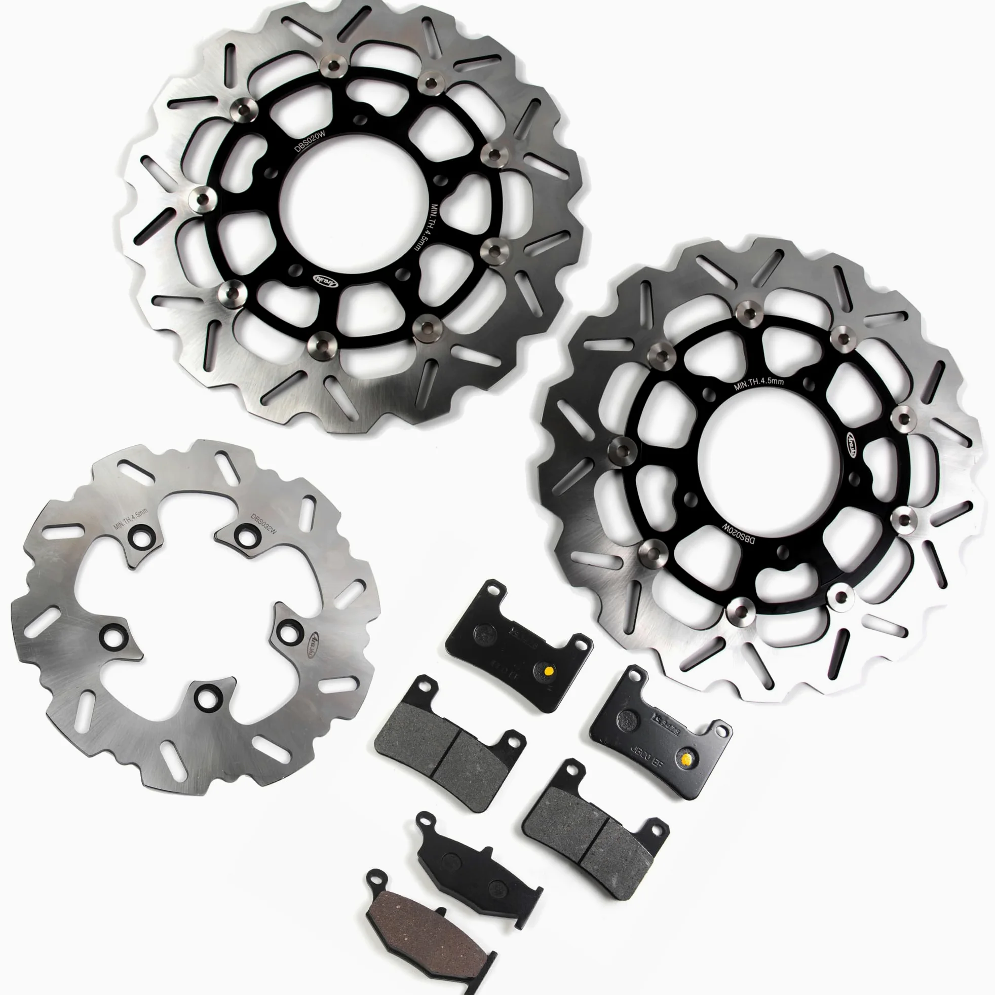 Discos de Freno Delanteros Traseros Discos Rotores y Pastillas para Suzuki GSXR 600 750 K6 K7 2006-2007/ GSXR 1000 K7 K8 2007-2008 GSX R600 R750 R1000 Accesorios para motos Negro