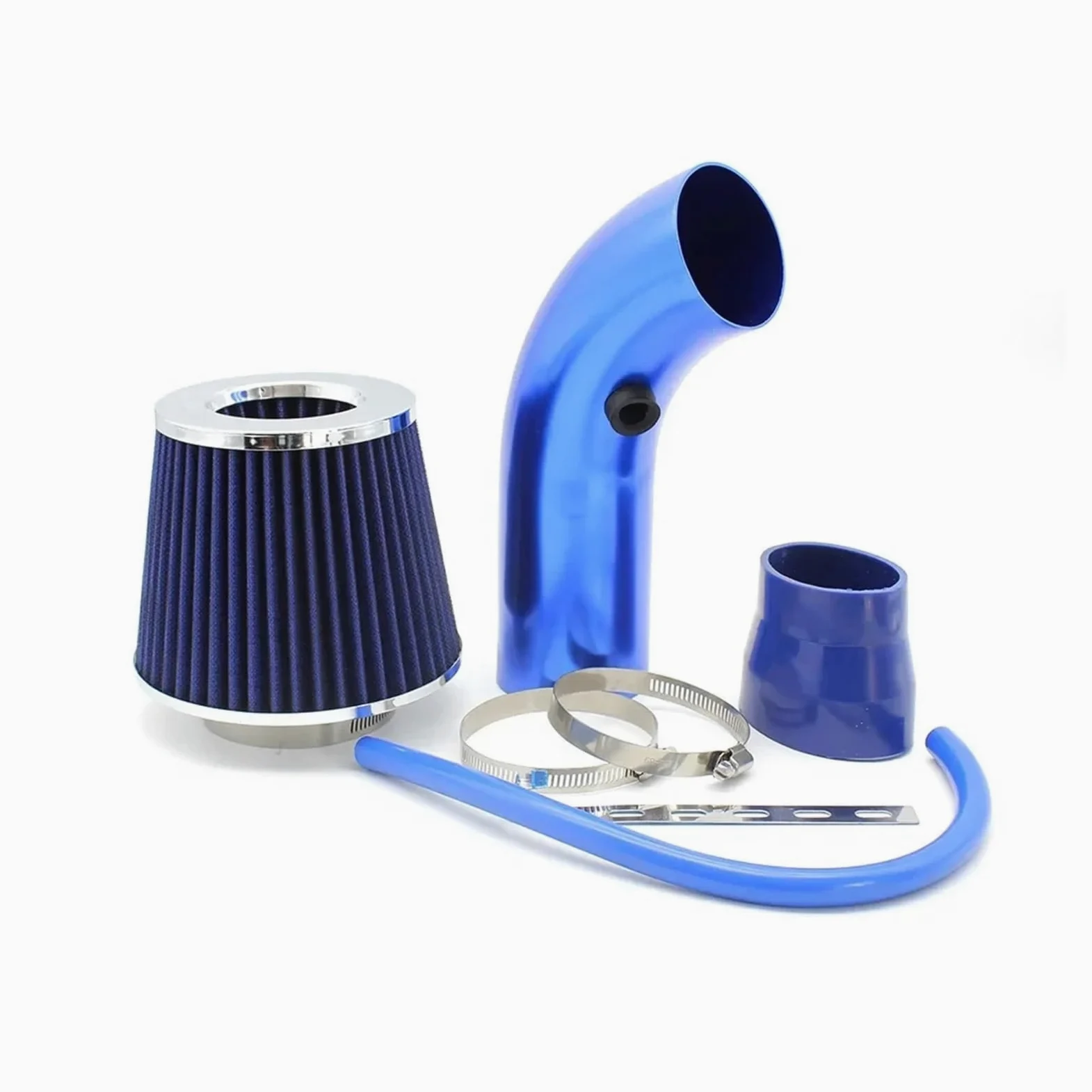 Filtro De Aire para Coche Filtro Aire Alto Flujo Modificado para Coche Universal Kit Tubo Entrada Filtro Aire Frío Invierno Reacondicionado De 76mm(A Blue)