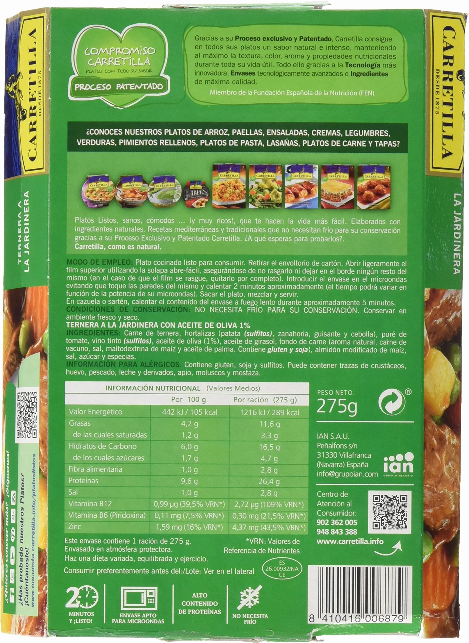 Carretilla Ternera a la Jardinera 275 g