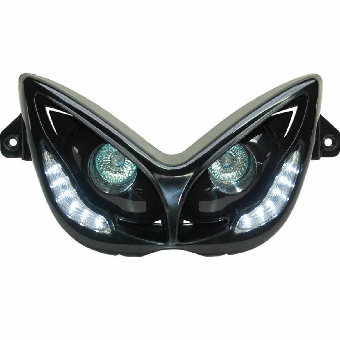 REPLAY - DOBLE OPTICA REPLAY RR8 PARA MBK 50 ---NITRO-YAMAHA 50 AEROX NEGRO CON LEDS BLANCOS