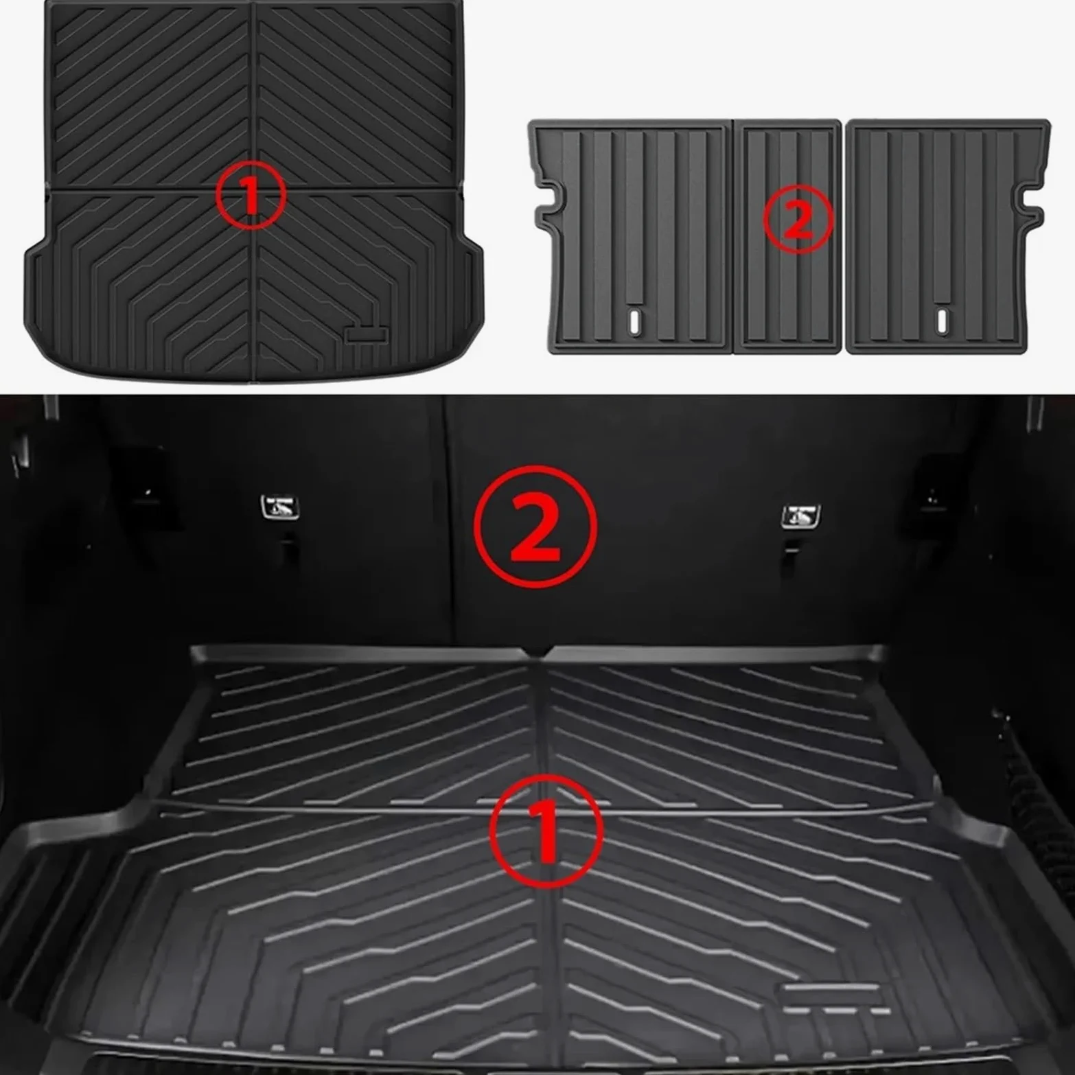 Alfombrillas para CHANGAN para DEEPAL S05 2025 2026 TPE Alfombrillas Suelo Revestimiento Carga Revestimientos Todo Tipo Clima Alfombrilla Maletero Respaldo Bota Esterillas(3PCS Floor Mats)