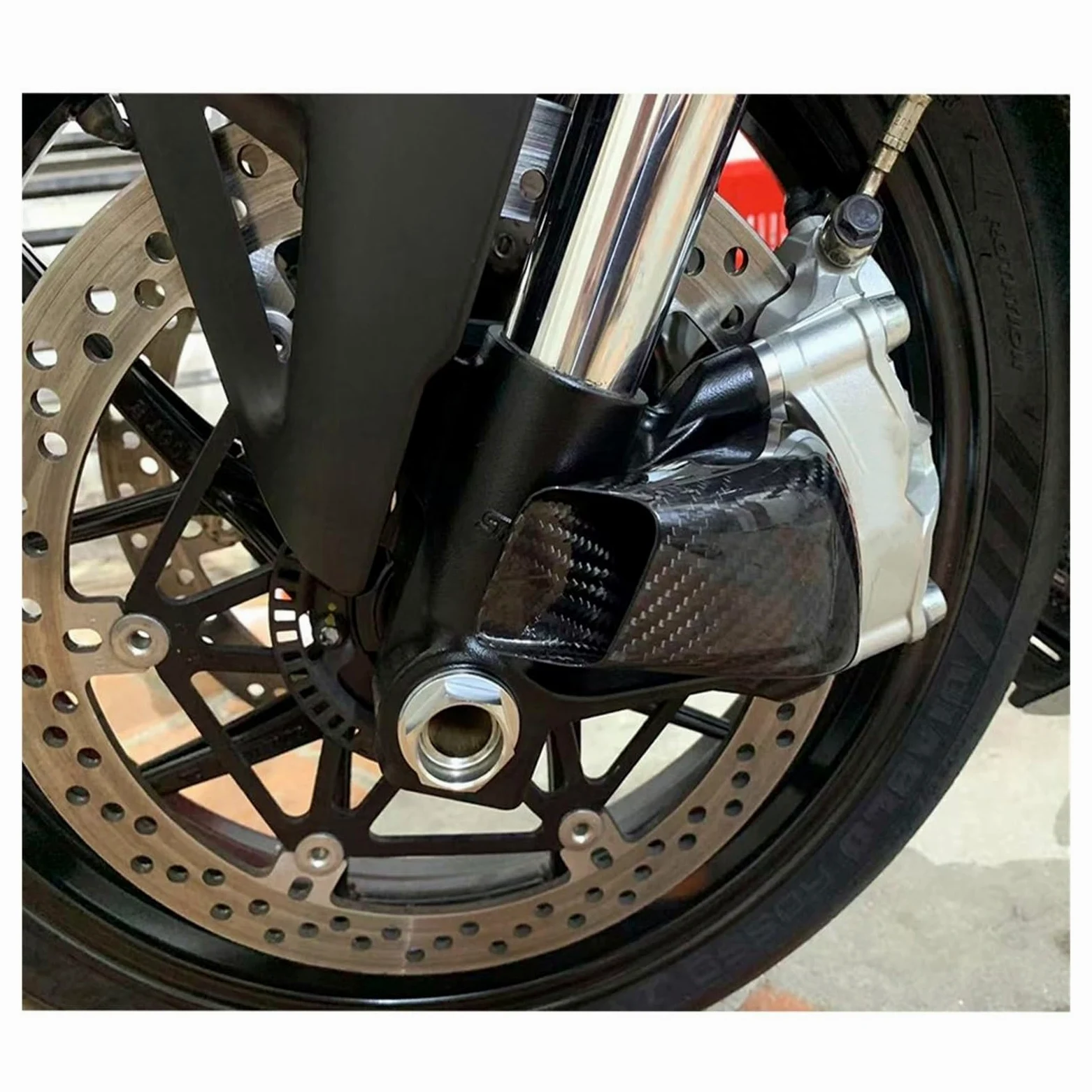 Ajuste para Yamaha YZF-R1 Accesorio Pinza de Fibra de Carbono Cubierta del radiador conductos de Aire Freno refrigeración disipador de Calor Enfriador de Pinza de Freno(Matte)