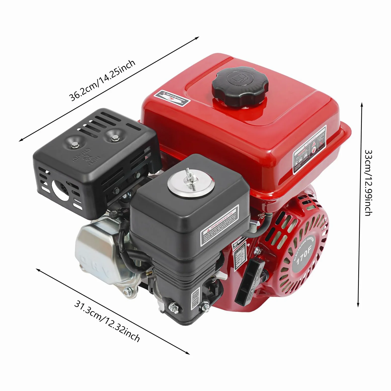 3600Rpm 7,5 HP Motor Gasolina 4 Tiempos OHV Motor Motoazada | Refrigerado por Aire, Monocilíndrico, Arranque por Cuerda, TCI, Motor de 4 Tiempos para Karts, Motobomba