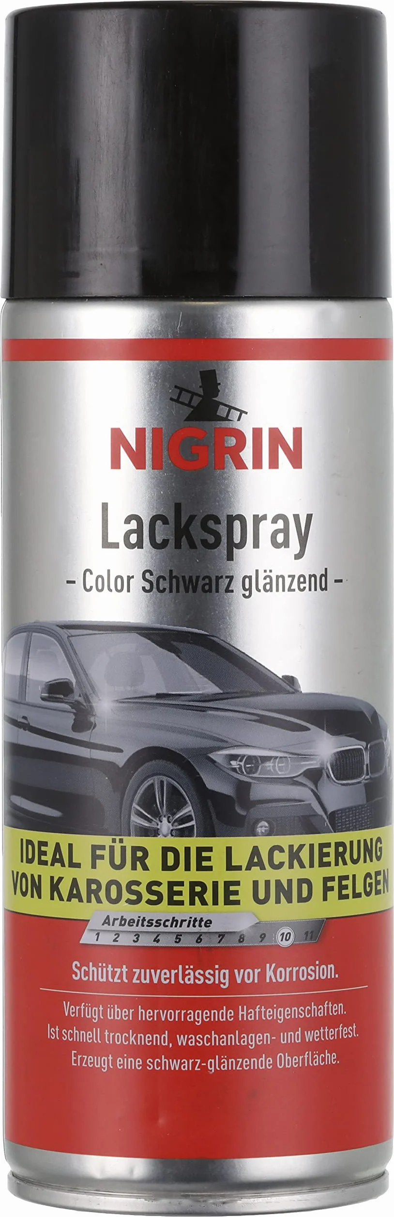 Nigrin - 74113 Pintura en Aerosol Negro Brillante 400 Ml
