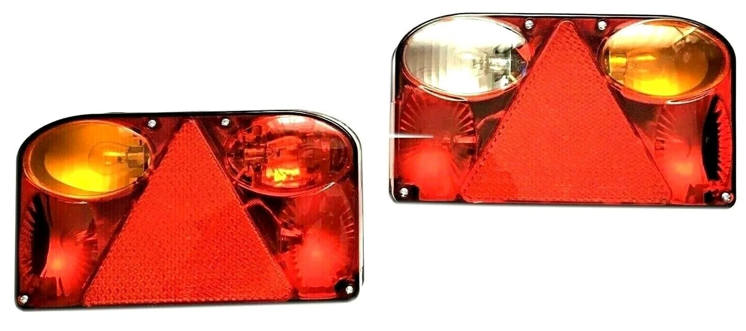 Kit de iluminación LED para remolque 12V/24V – 2 luces traseras LED, luces matrícula, reflectores y cable 13 pines – Homologación E9