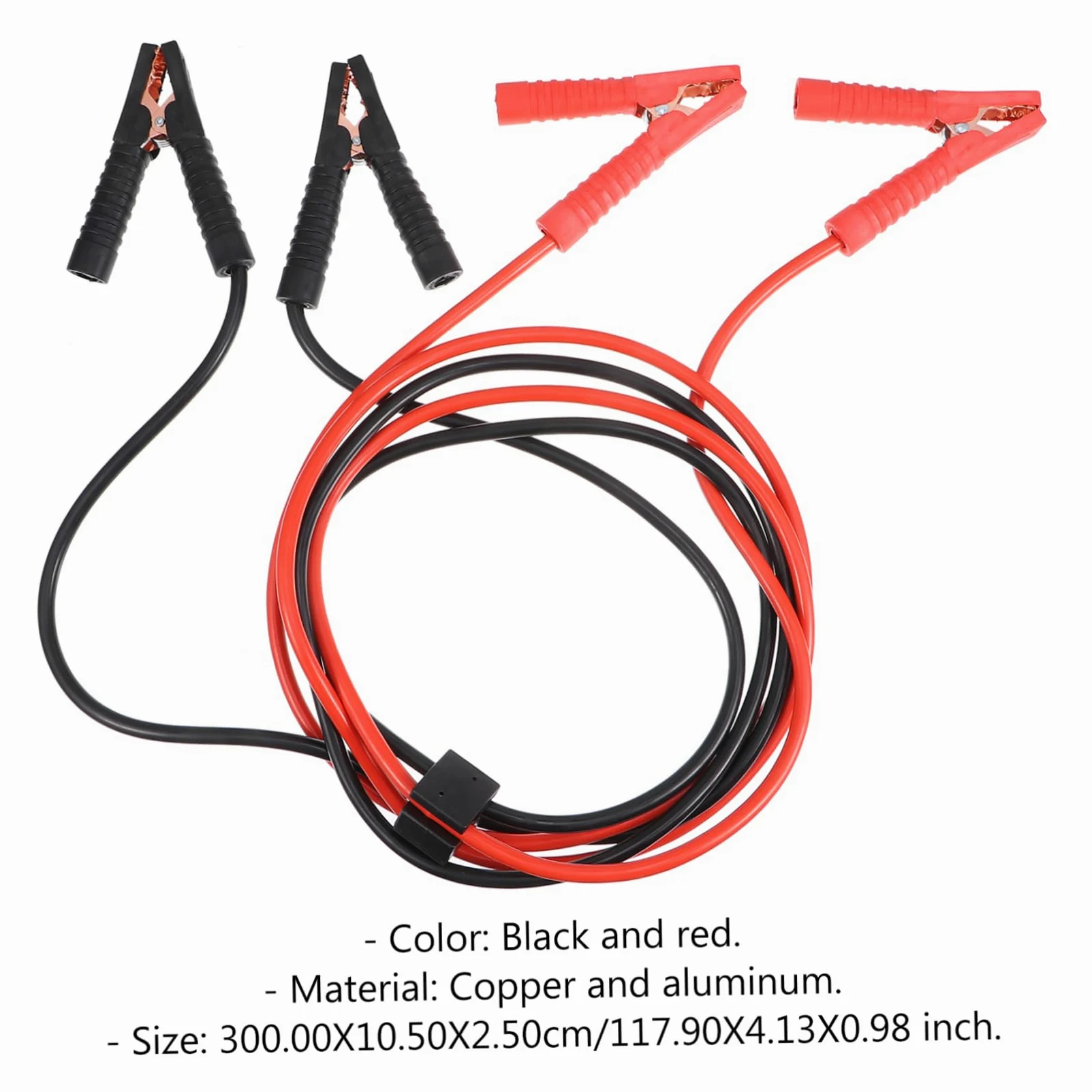 Cable de Emergencia para Coche Funda Completa 2000 | Cobre y Aluminio, Negro, para Motos y Automóviles, Conexión de Generadores y Baterías de Arranque