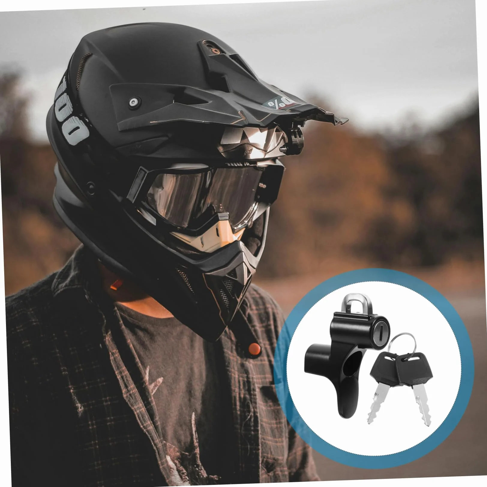 Vaguelly Candado para Casco de Moto Negro de Aleación de Aluminio, Cerradura Antirrobo Fiable Fijación Segura para Scooter y Accesorios de Casco