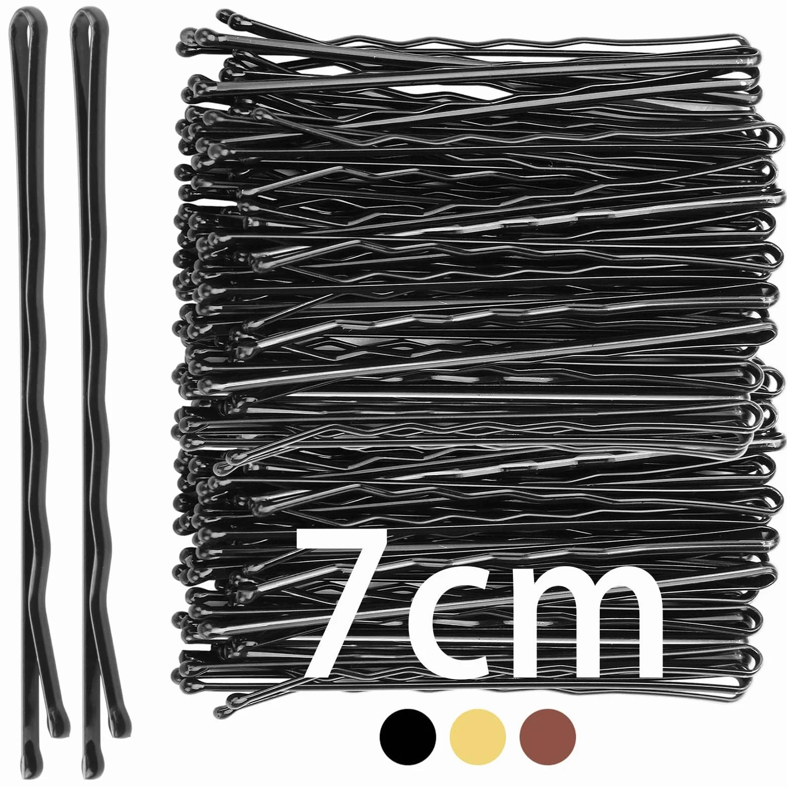 Mbsomnus 50 Piezas Horquillas Pelo Mujer Negro Bobby Pins 7cm Onduladas
