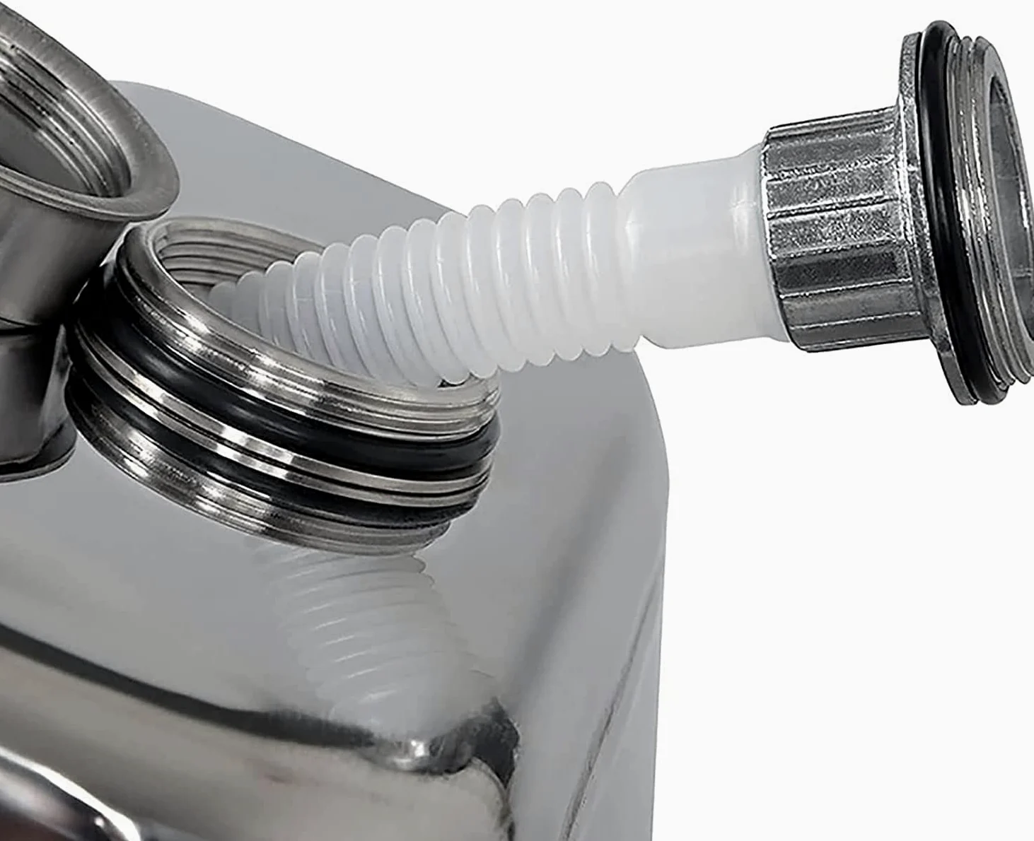 Bidón de gasolina de Metálico Recipientes gasoli Portátil 5L, 10L Tanque de combustible for automóvil de motocicleta Jerry Can Spare 304 Contenedor de gas de gasolina de acero inoxidable Combustible a