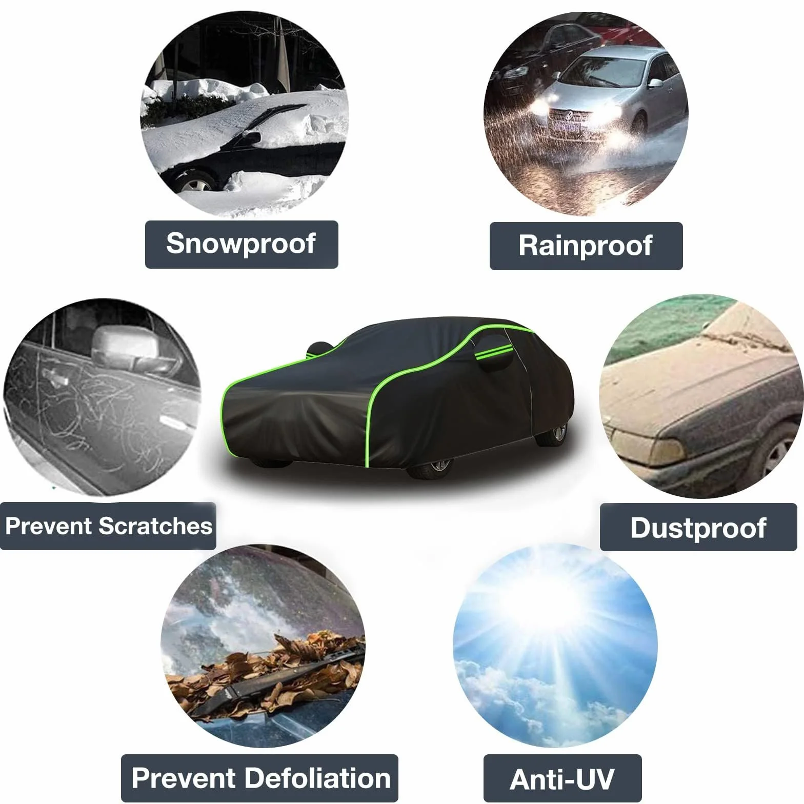 Funda Coche Exterior Hecho para Citroen C4 Picasso 2007-2021, Funda para Coche, Lona Coche, Impermeable Respirable Anti-UV Resistente Al Polvo Lluvia Nieve Rasguño x107lkbx601