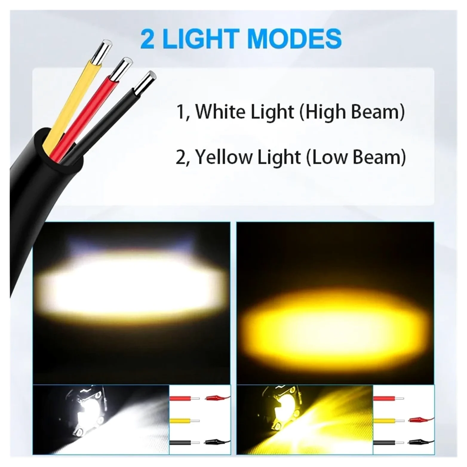 Faros Para Niebla Moto Foco LED Para Motocicleta Lente De Proyector Punto Conducción Amarillo Y Blanco Luces Antiniebla Faros Led Auxiliares