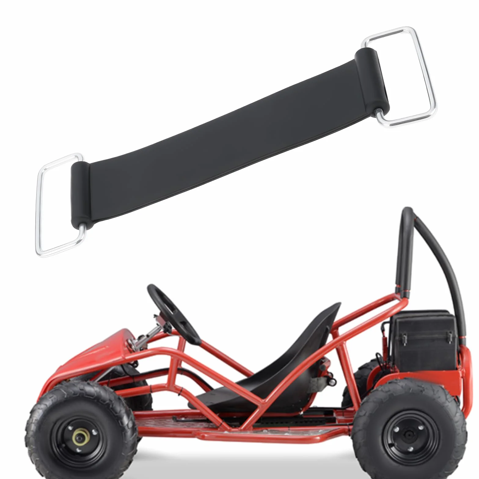 EMSea 2 correas de repuesto de goma para batería de motocicleta, 131 mm, para ATV, quad, kart, Pit Dirt Bike