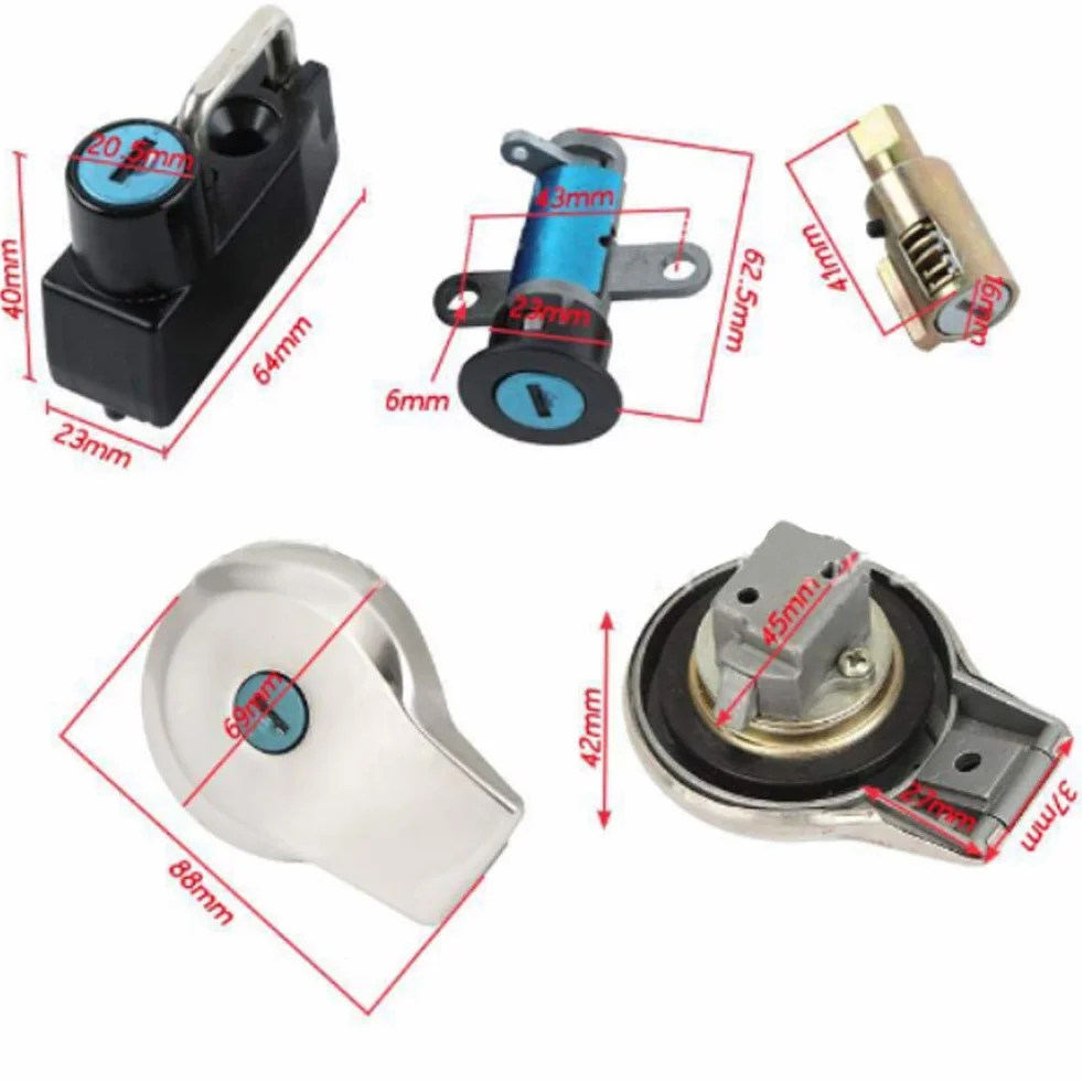 Cerradura de motocicleta, cerraduras profesionales para motocicleta, cerradura de interruptor de encendido, cerradura de dirección, cerradura de tapa de tanque de combustible, cerradura de casco, ajus