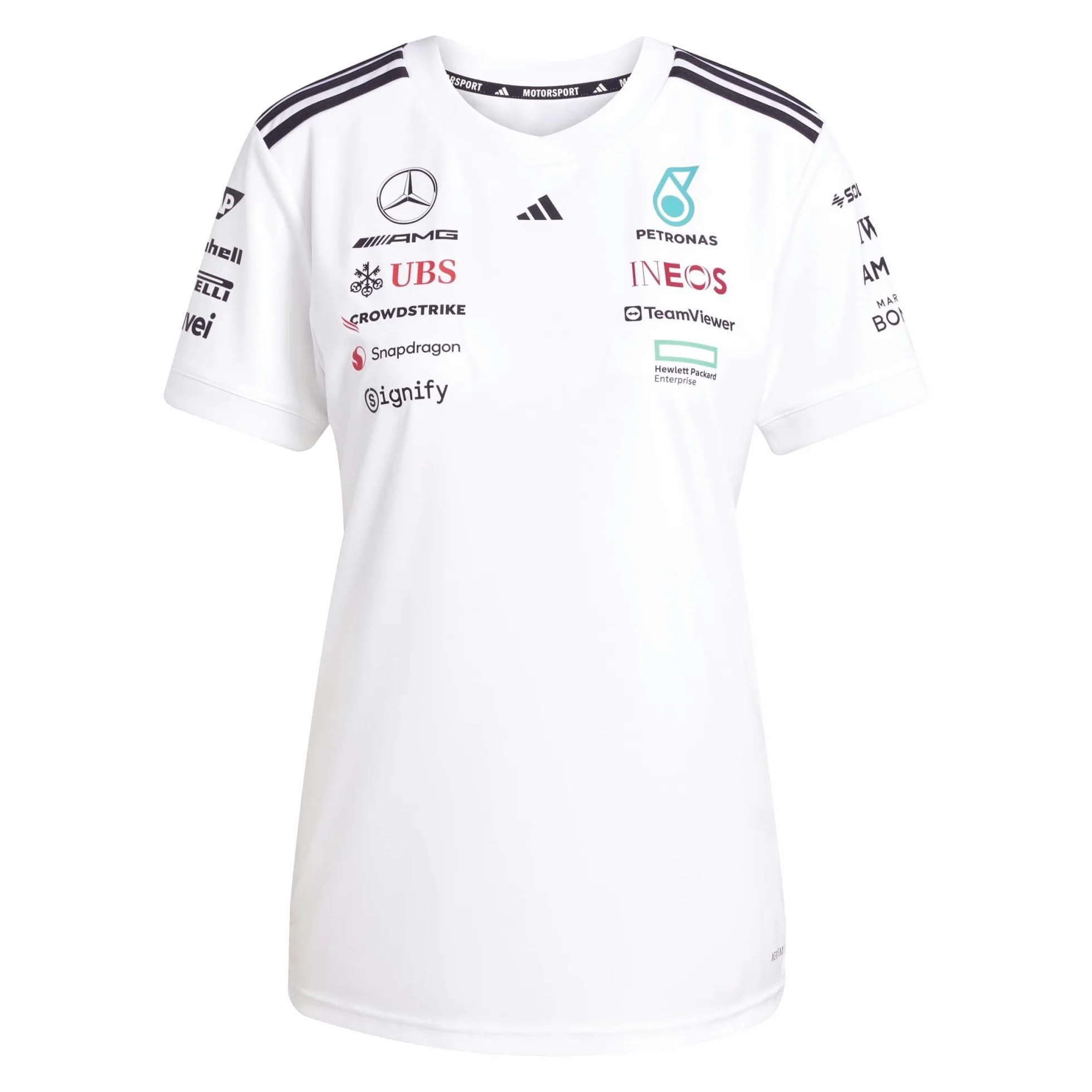 adidas Mercedes - Amg Petronas Formula One Team Driver Jersey White Women Camiseta (Manga Corta) Mujer (Pack de 1)